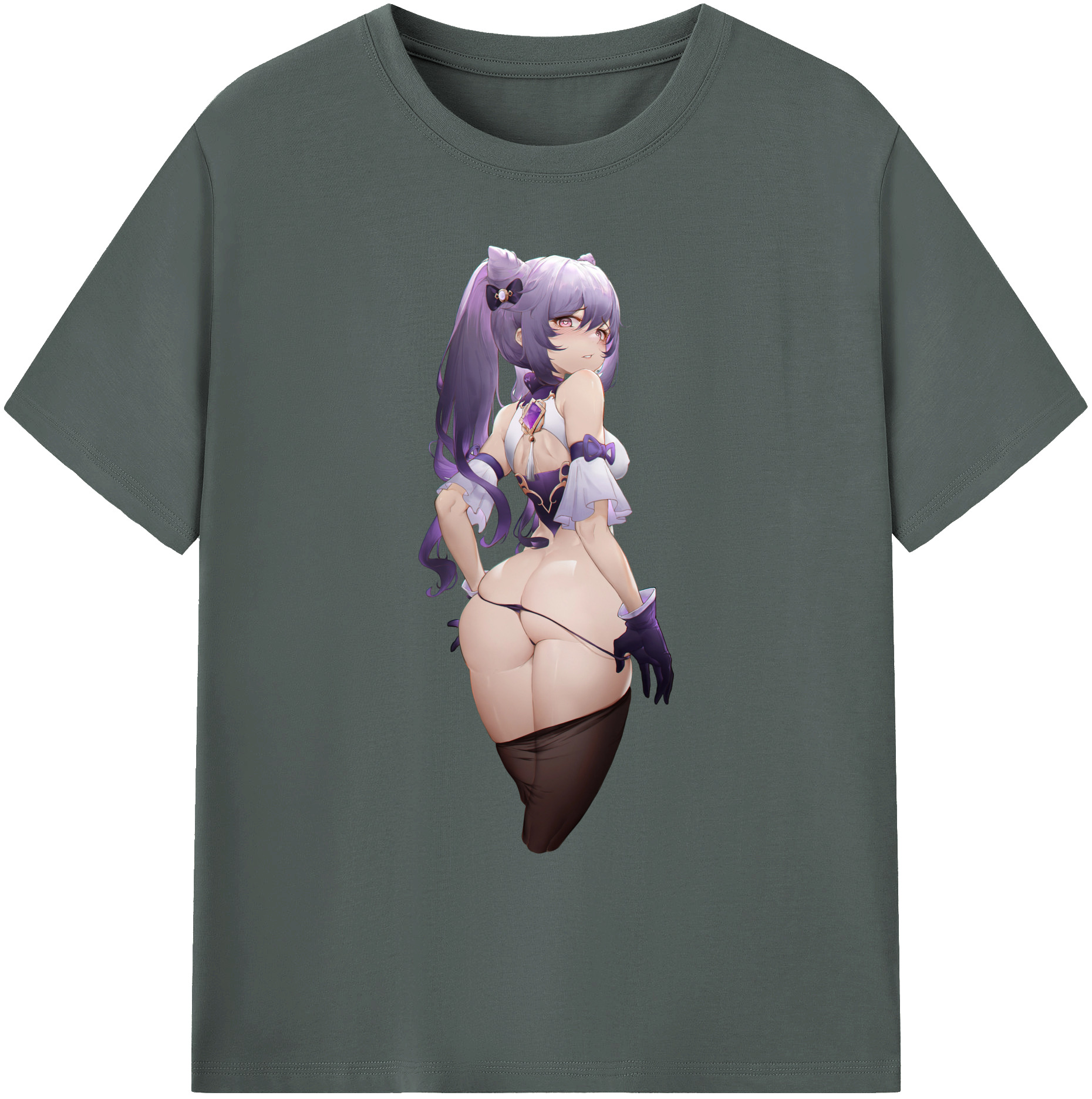 げんし神 刻晴 こくせい genshin Kokusei 綿100％ メンズ半袖Tシャツ｜肌触りやわらか＆通気性